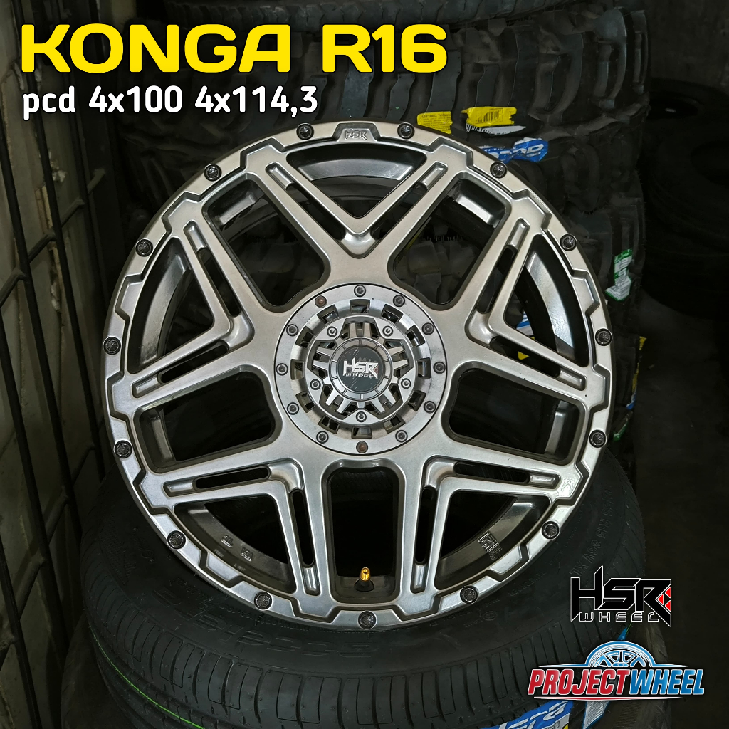 Velg Racing HSR R16 Jazz Brio Avanza HSR Konga 4x100 4x114,3 Black Chrome - HSR Wheel Official Store