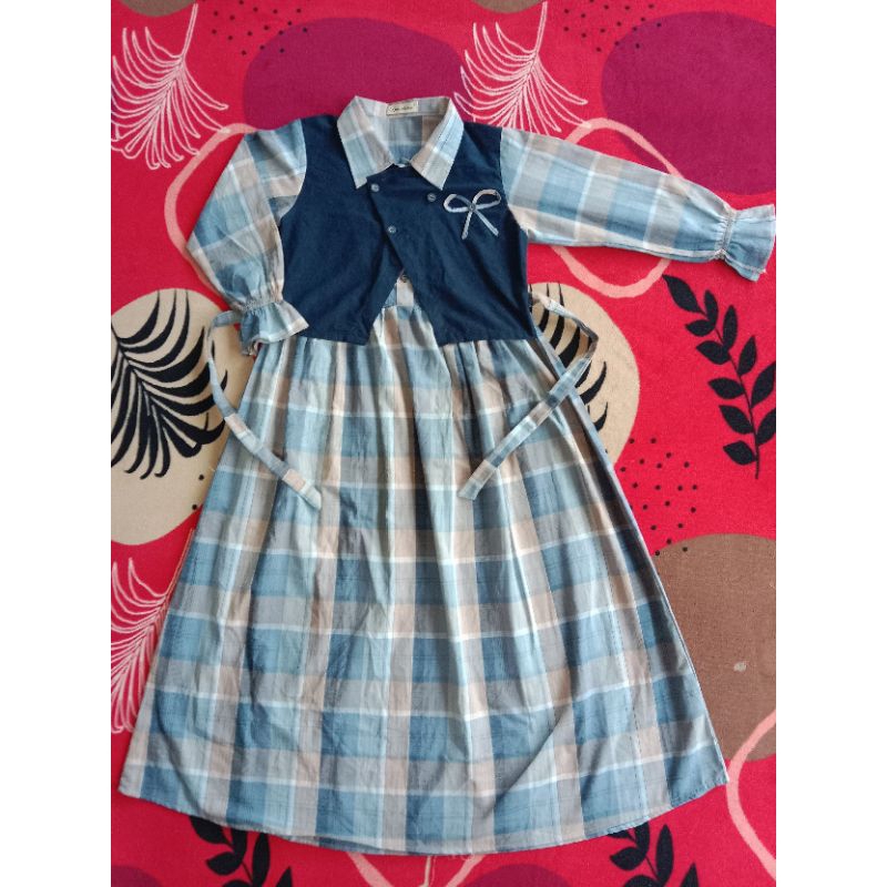 gamis anak bahan katun triset