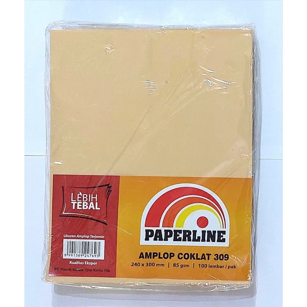 

Amplop Coklat Paperline 309 Isi 100 Pcs (240 x 300) 85 gsm