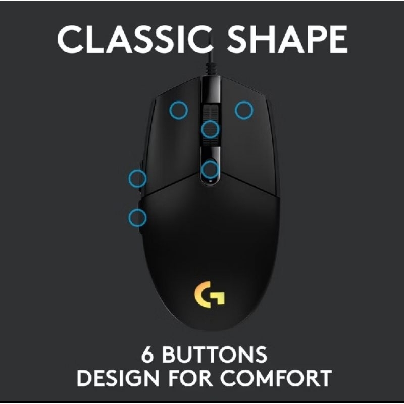 MOUSE LOGITECH G203 GAMING RGB Lightsync with Macro