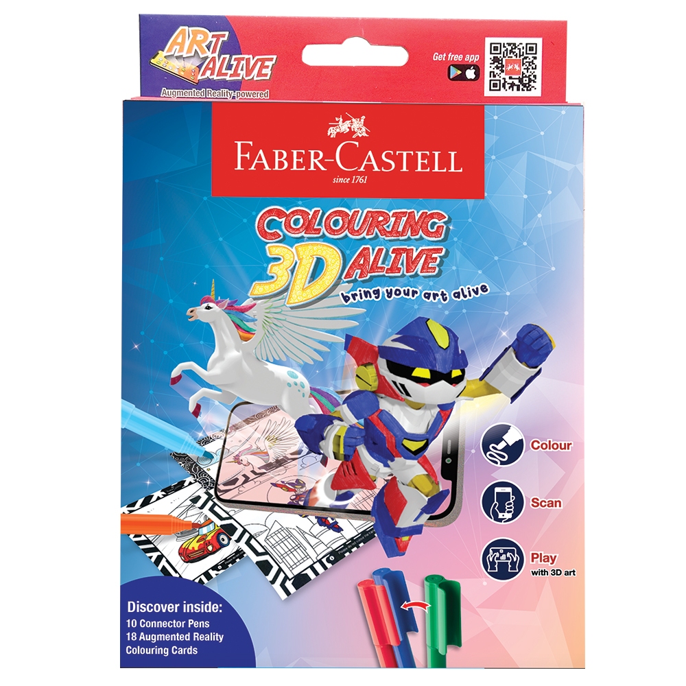 

Faber-Castell Colouring 3D Alive Connector Pen set 10 Spidol Warna 10 Warna