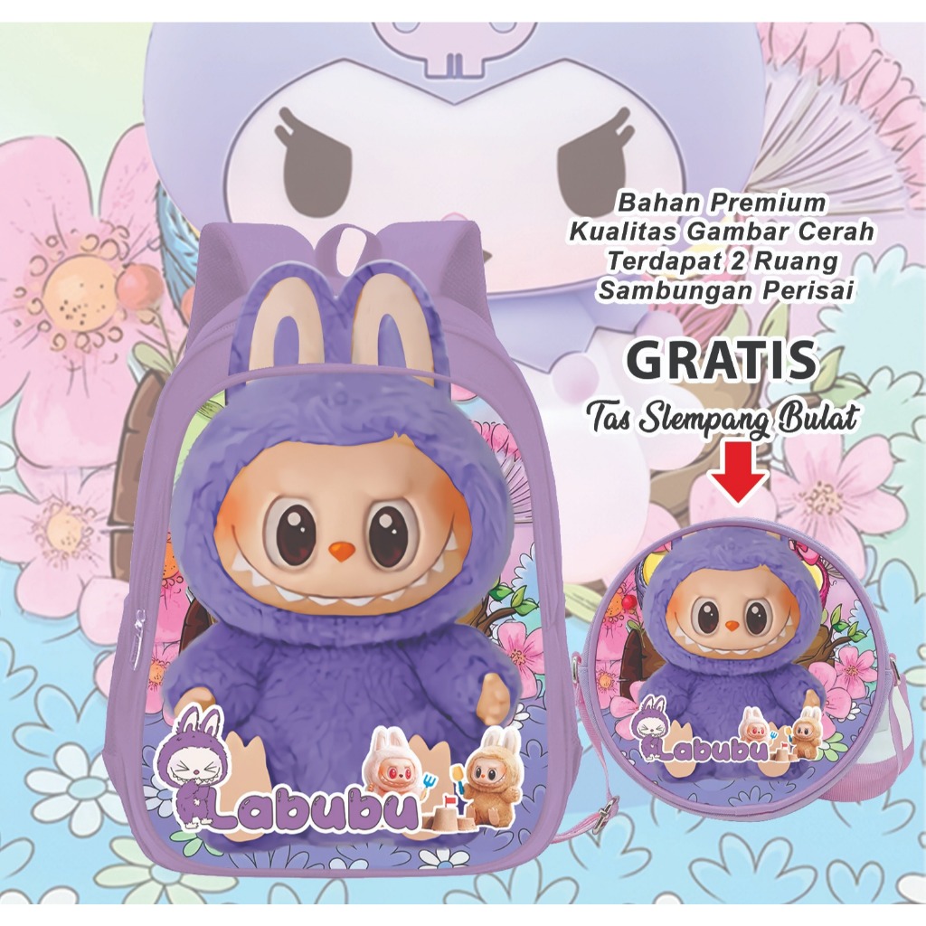 Tas Labubu Tas anak perempuan TK Tas Ransel Anak Sekolah TK Tas Ransel Anak