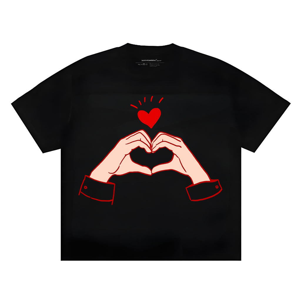 2025 Kaos pria kaos longgar pola retro Korea - kaos pasangan cinta T-shirt-5602