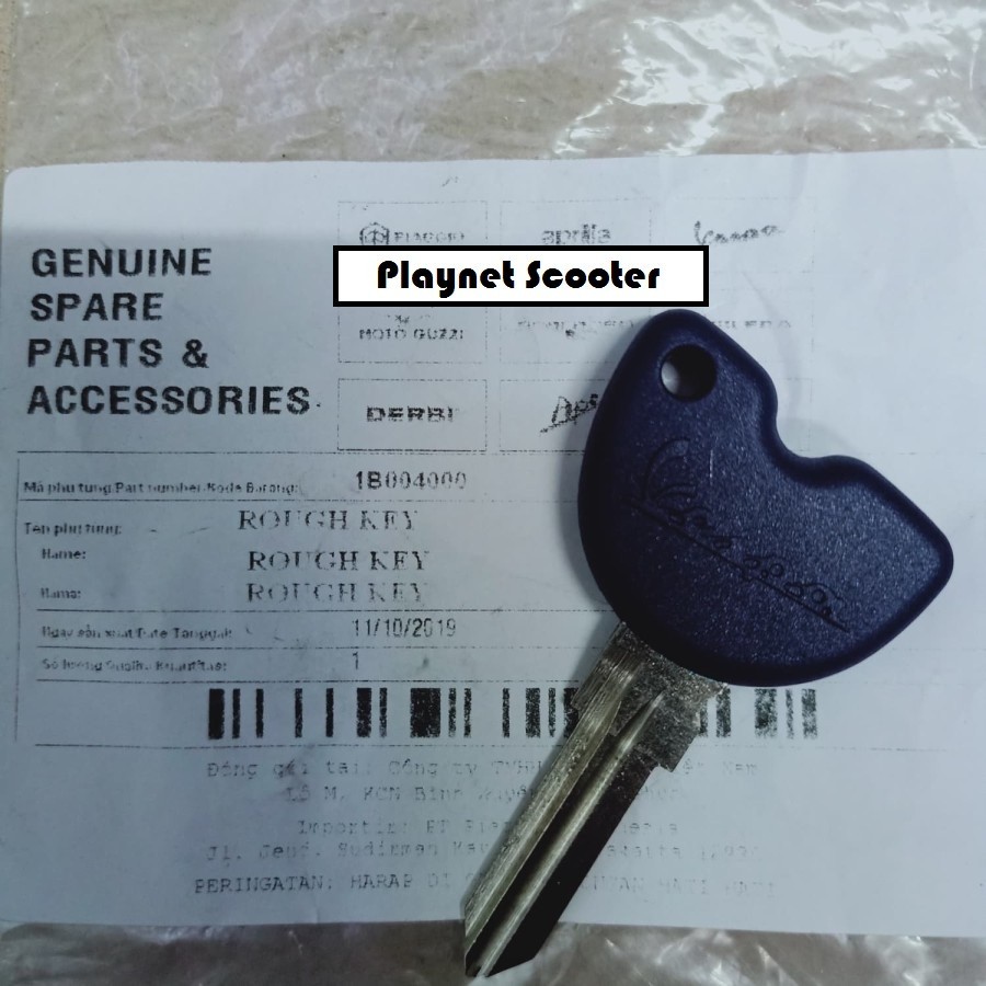 Key Kunci Biru Spare Cadangan Duplikat Vespa Iget