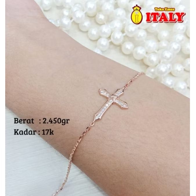 gelang emas tua variasi salib