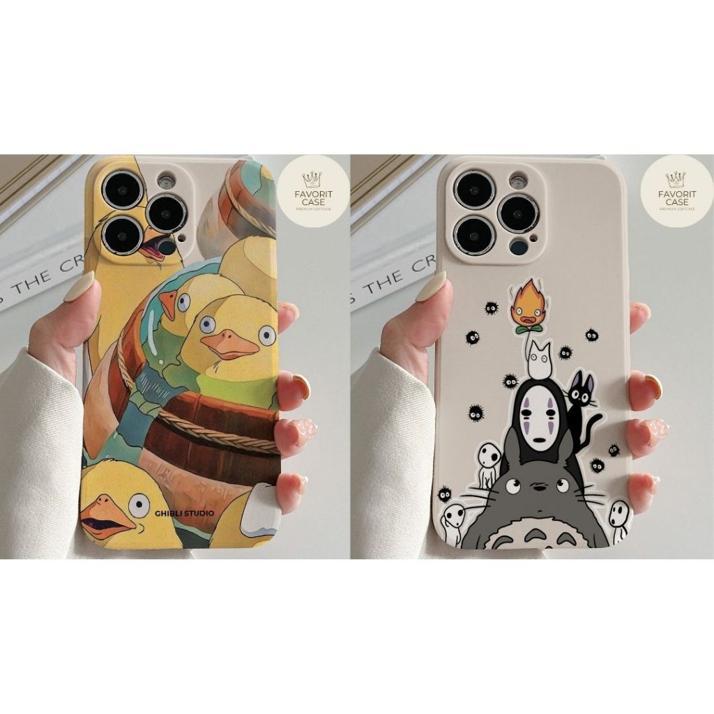 Soft Case iPhone 15 14 13 12 11 Pro Max X Xr Xs 8 7 6 6s Plus Mini Soft Case Motif Ghibli Totoro Kuc