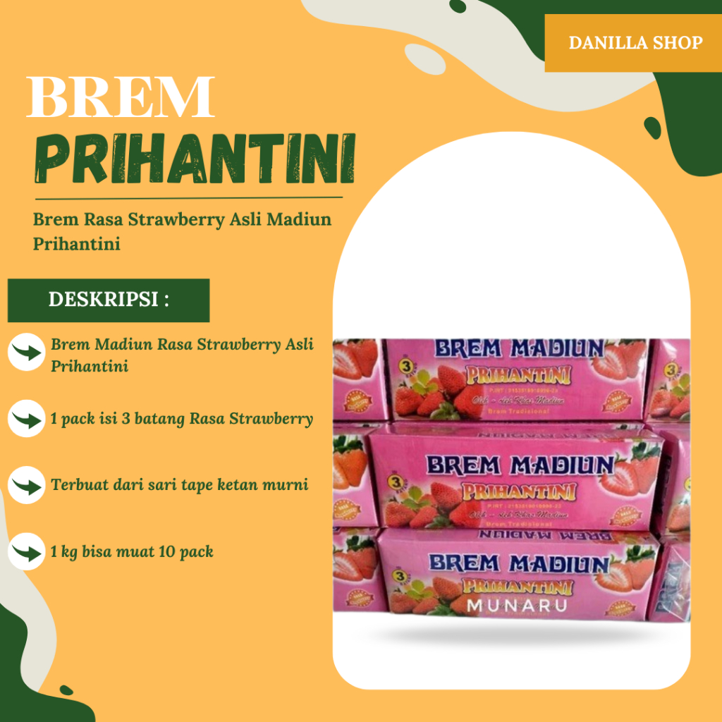 

Brem Khas Madiun Rasa Strawberry Premium