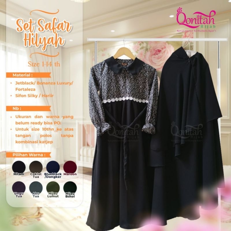 Gamis Anak Muslimah | Setelan Anak Safar Hilyah | Set Safar Hilyah