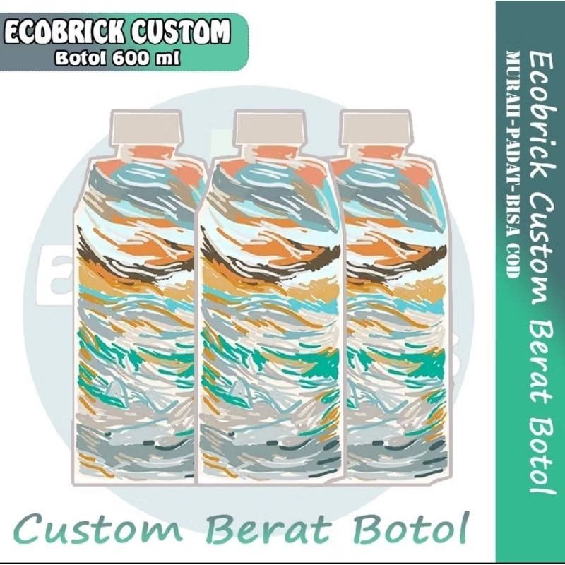 ecobrick custom berat ukuran 1500ml 1.5 liter botol Aqua dan yang lainya