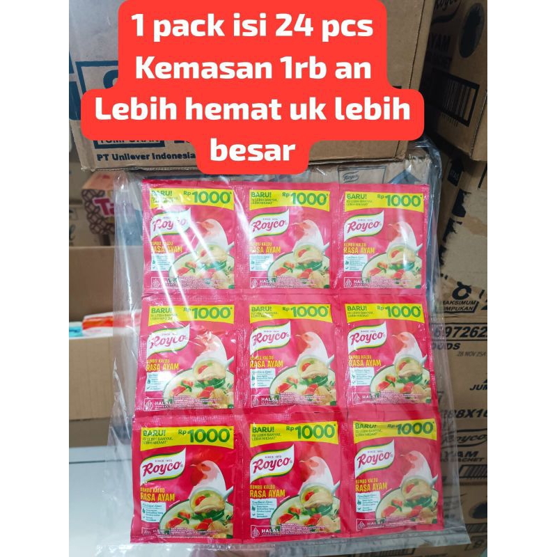 

Royco Penyedap Bumbu Kaldu Ayam 16gr × 24pcs