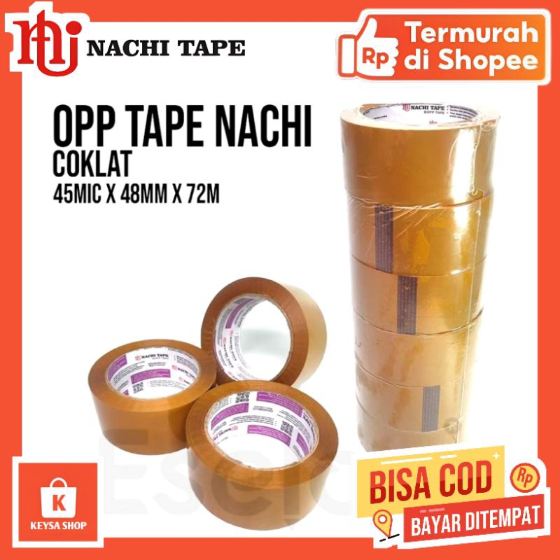 

Lakban Coklat Tape Nachi (6 Pcs) 48mm / 90yard Lengket Kuat Termurah