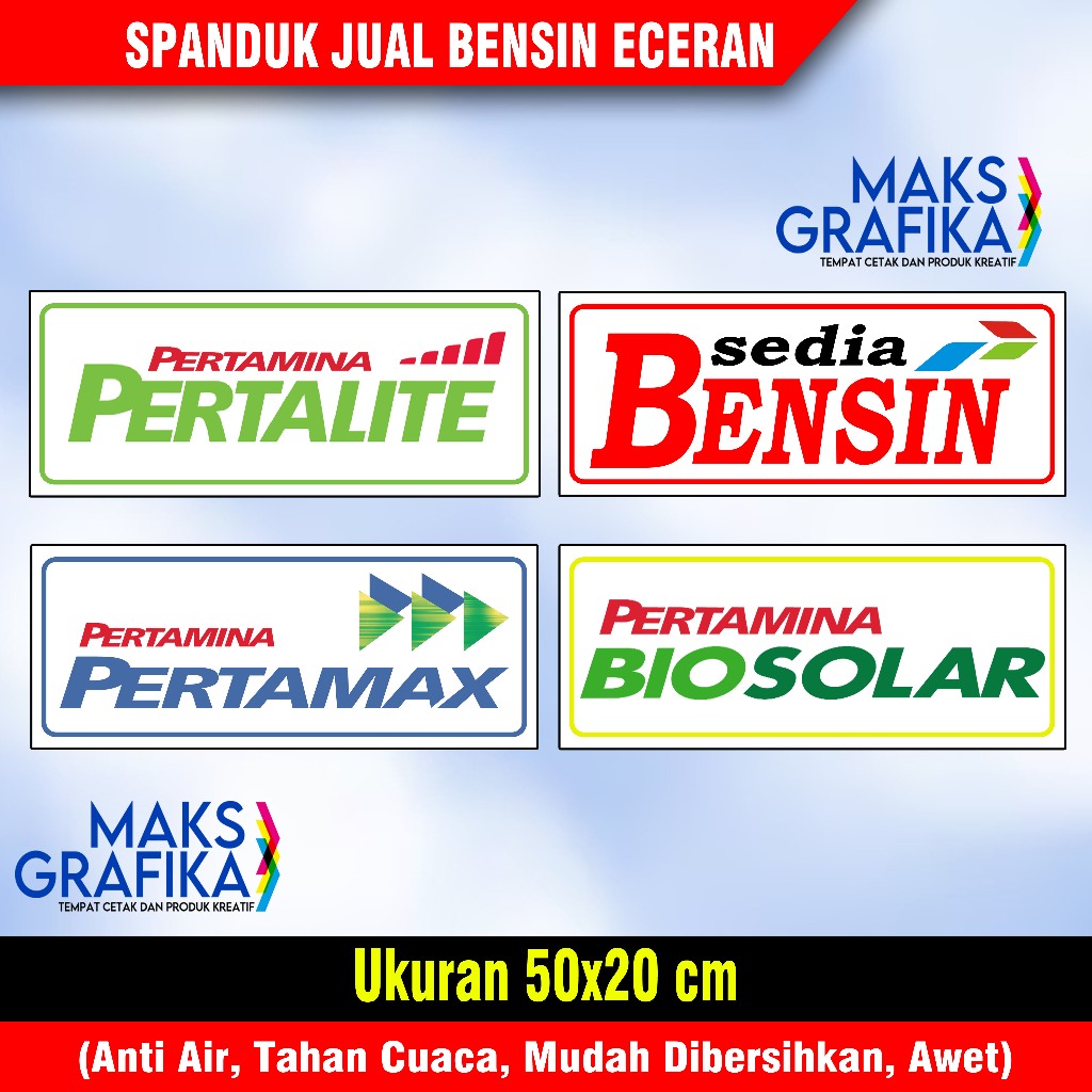 SPANDUK PERTALITE PERTAMAX BIO SOLAR SEDIA BENSIN| BANER JUAL PERTALITE | JUAL BENSIN