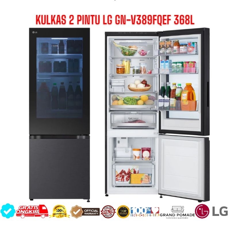 KULKAS 2 PINTU LG GN-V389FQEF 368L