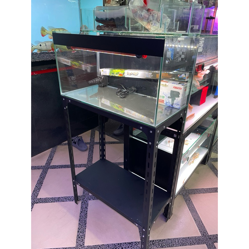 Tank Full Set 60*30*30cm / Aquarium + Rak Besi