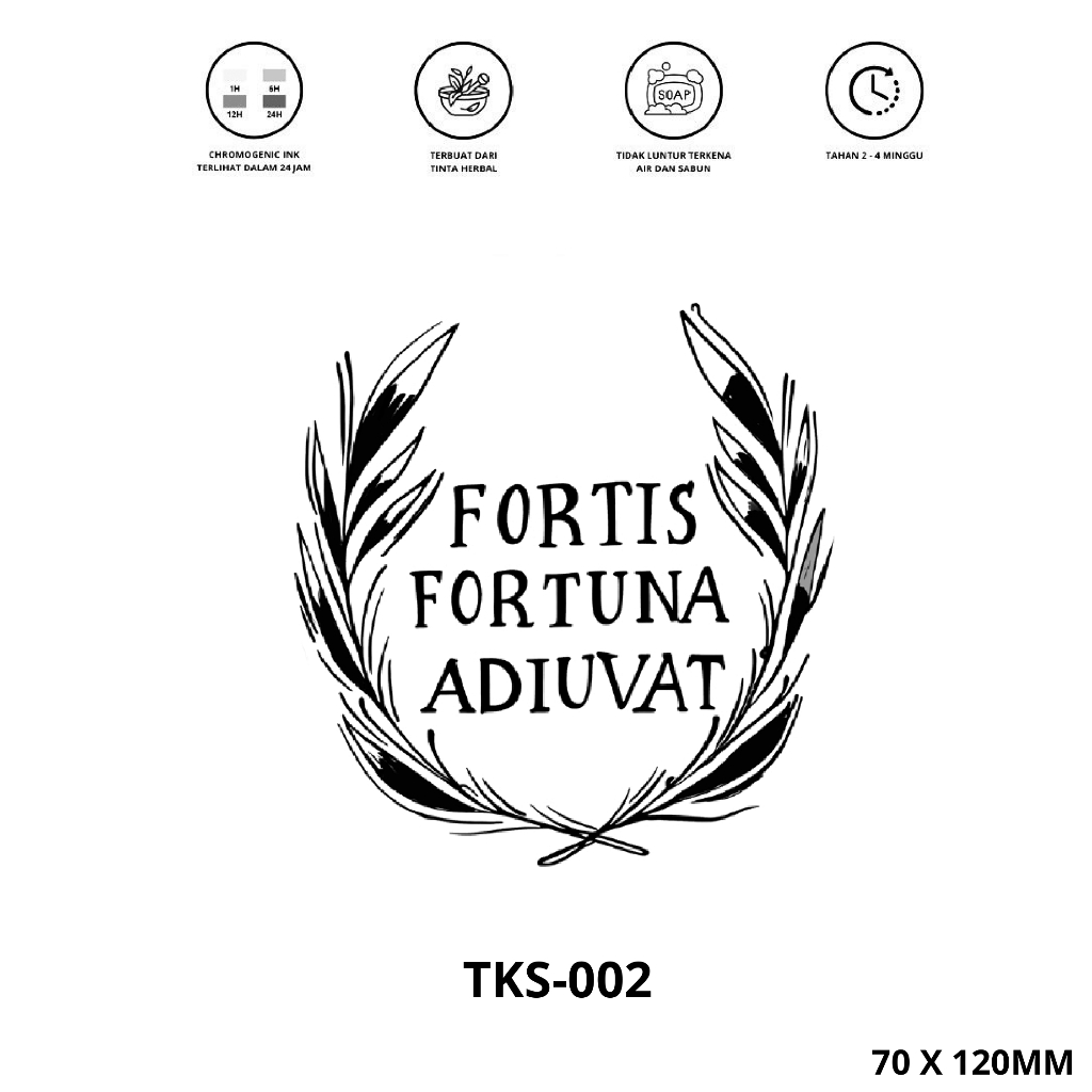 tato temporer premium semi permanen tattoo fruit ink tattoo fortis fortuna adjuvat temporary