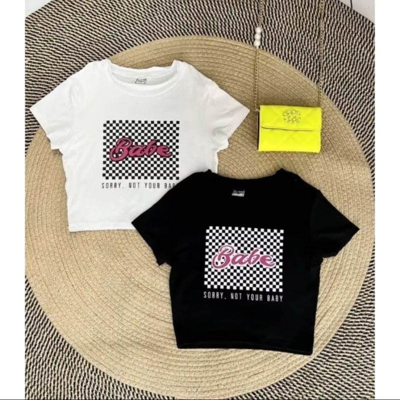 LASARA - LS6250 Kaos Crop Import BKK Baju Kaos Import Bangkok Baju Kaos Wanita Atasan Wanita Kaos Cr