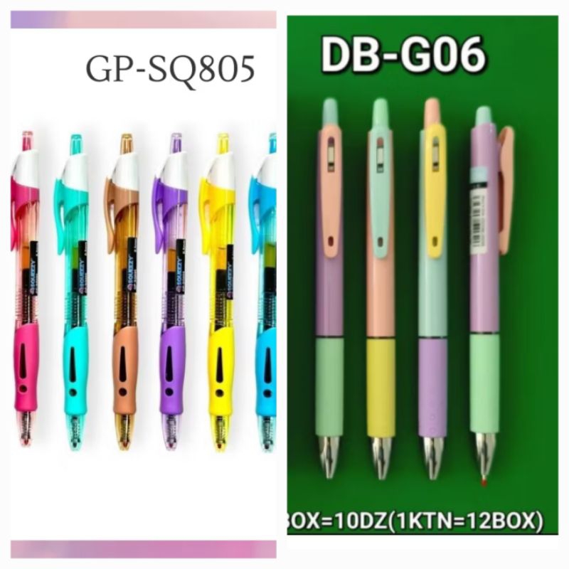 

[1 Lusin/ 12 Pcs] Pulpen Bolpen Gel Pen Cetek Klik SQUEEZY SQ805 Hitam 0.5mm