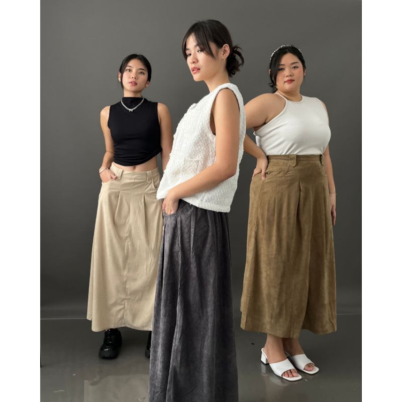 Amabeth Long Corduroy Skirt Pinkdose Rok Corduroy