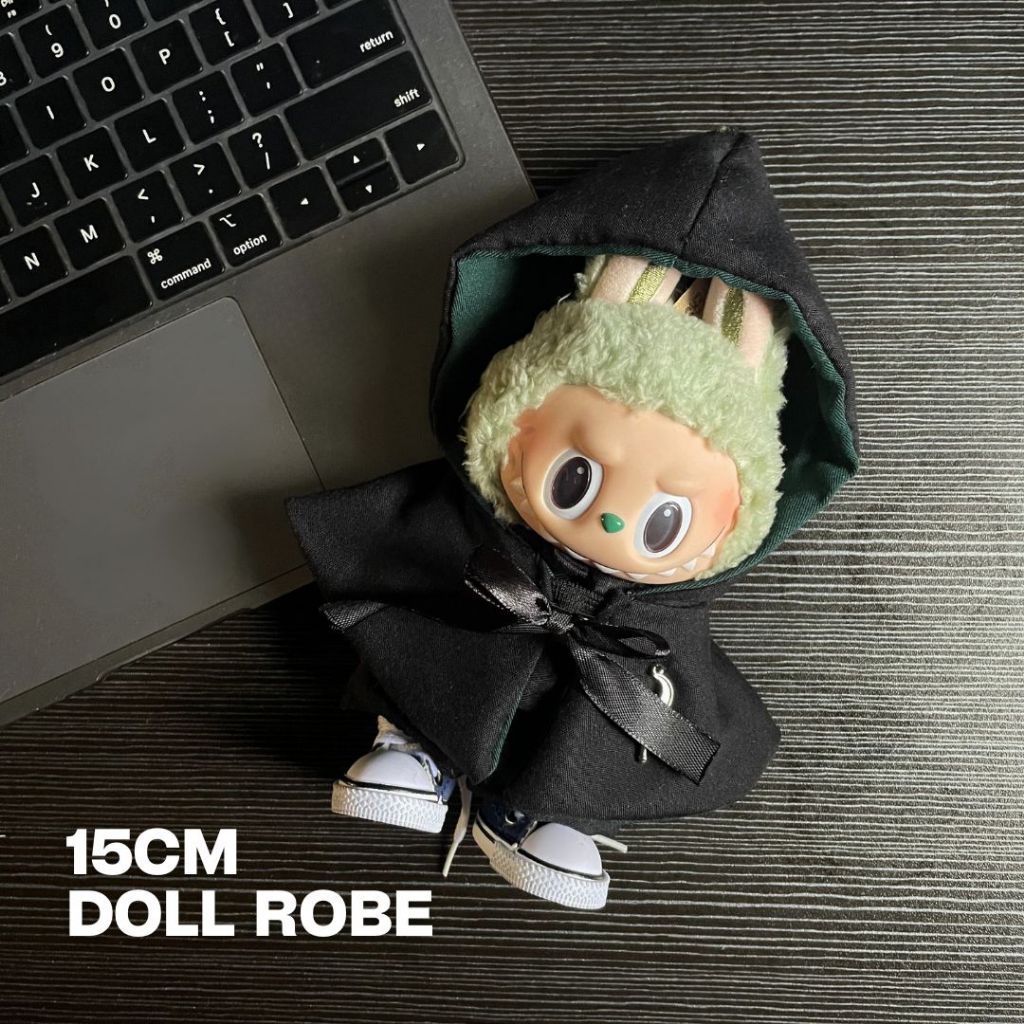 Baju Jubah Boneka 15CM Labubu Plush Robe Hogwarts Harry Potter Gryffindor Slytherin Ravenclaw Huffle