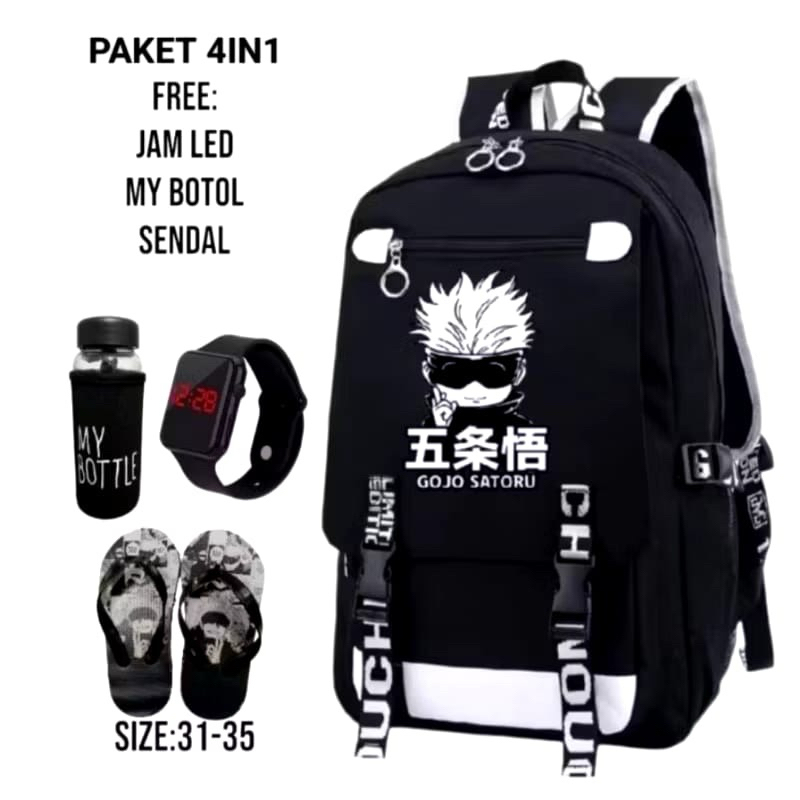 Tas ransel anak sd smp laki2 gojo gesper berbonus