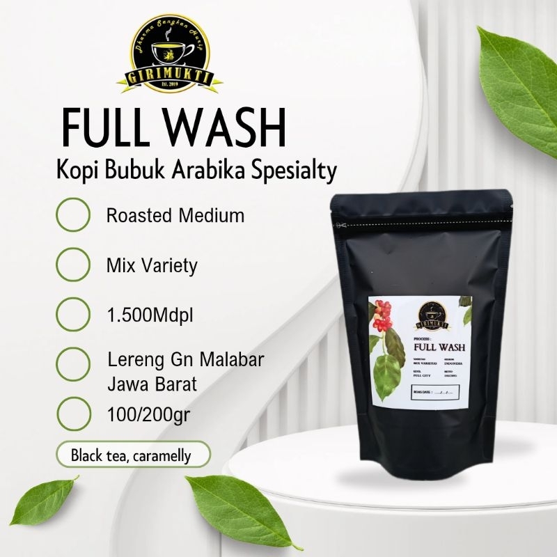 

Kopi Bubuk Siap Seduh Arabika Spesialty Proses FULL WASH