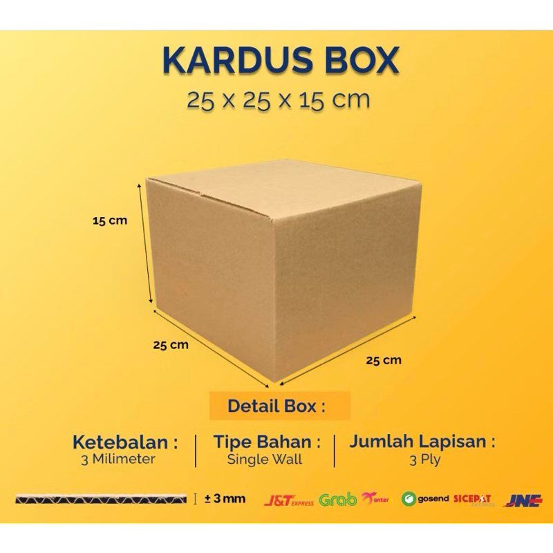 

Kardus Box Packaging Ukuran 25x25x15