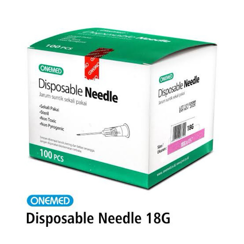 DISPOSABLE NEEDLE 18G ONEMED