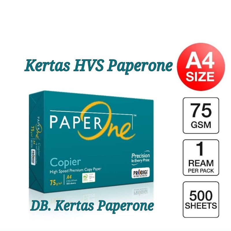 

Kertas HVS A4 75 gram Paperone Isi 100 Lembar