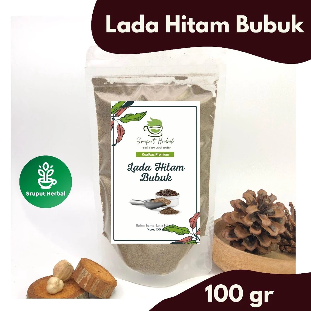 

100gr Lada Hitam Bubuk Ground Black Pepper Kualitas Premium Rempah JSR Sruput Herbal [COD]