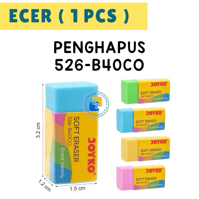 

1 pcs Eraser / Penghapus Joyko 526-B40CO