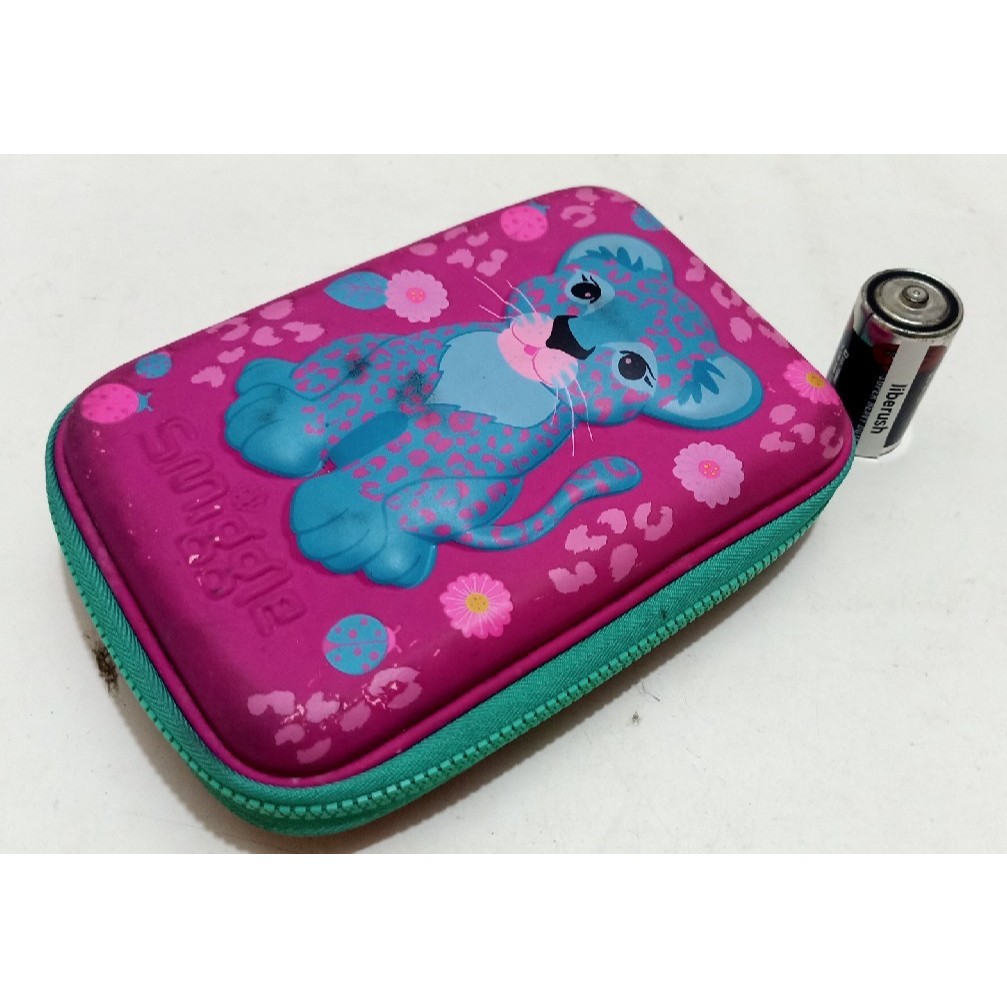 

smiggle hardtop pencil case wild leopard pink kotak pensil anak