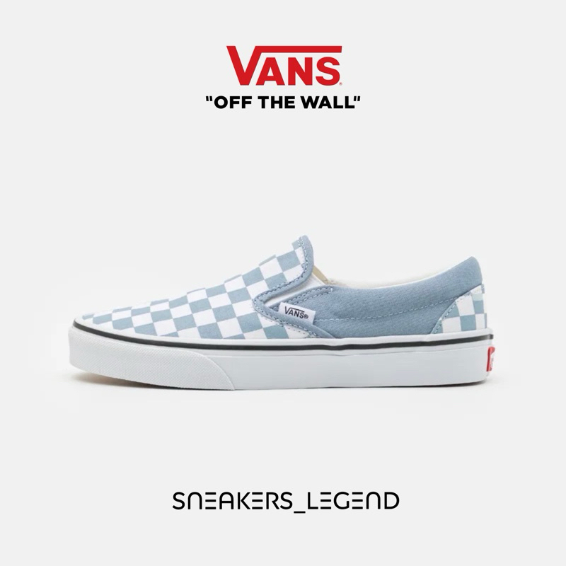 Vans Slip On Checkerboard Blue Mirage Original 100% Bnib Canvas