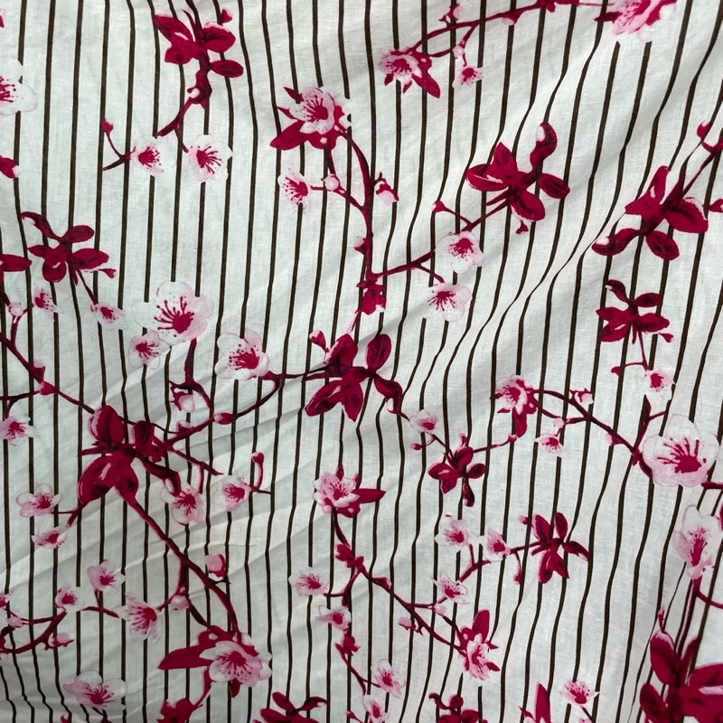 kain katun motif - kain katun poplin paris motif bunga premium - kain katun original - kain cotton p