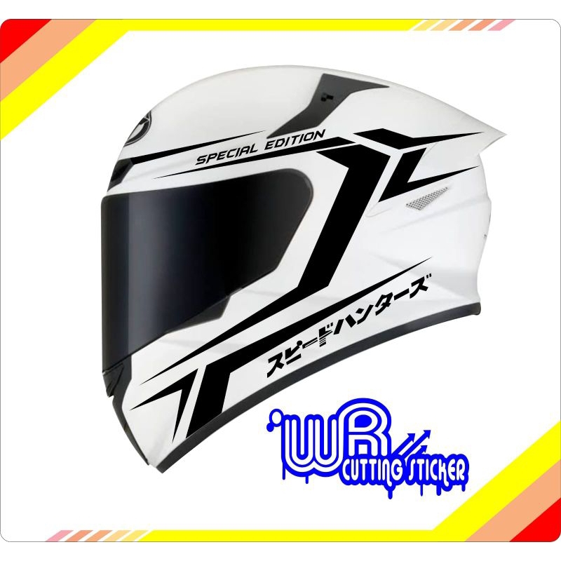 stiker cutting untuk helm polosan stiker costum helm full face