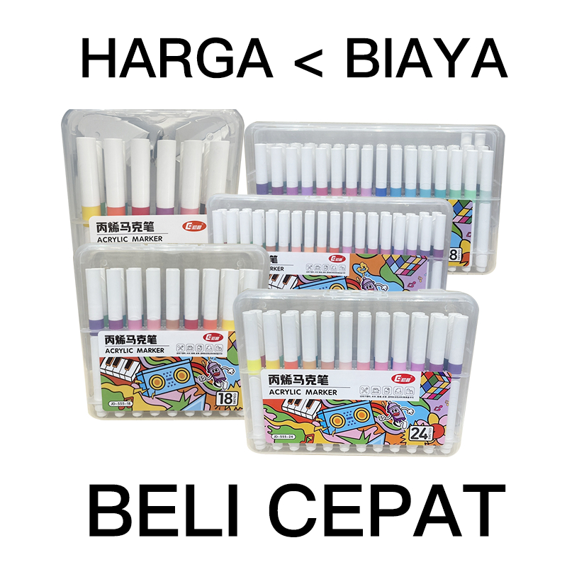 

【cod】Acrylic Marker Set Spidol Akrilik DIY Painting Spidol Pastel Pulpen Highlight Drawing Warna