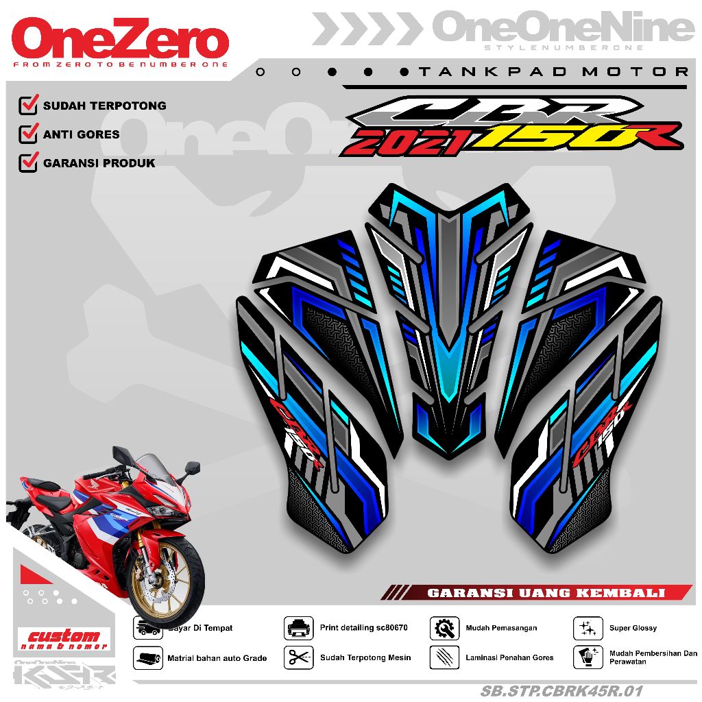Pelindung Dashboard Tankpad CBR 150R 2021 deckpad Striping Stiker Dashboard CBR K-45R Tankpad Motor 