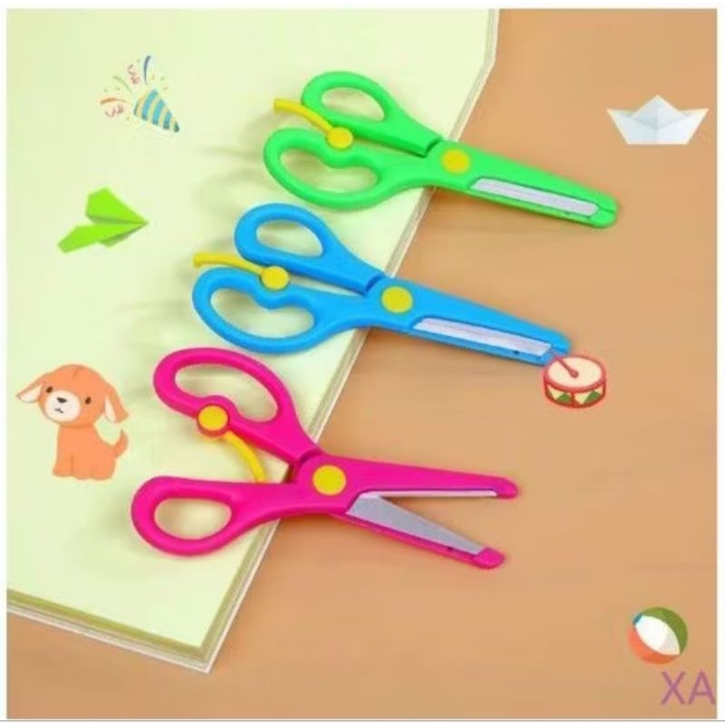 

Safety Scissors / Gunting Kombinasi Metal + Plastik / Gunting Anak Aman Pelindung Plastik