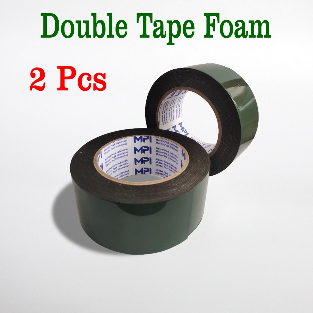 

2 PCS - Double Tape Foam Hitam 48 mm - Double Tape Hijau 48 mm x 5 Meter