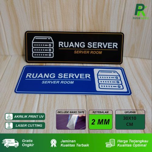 

Signage Akrilik Server Room Signboard Ruangan Server Papan Penanda Ukuran 30 X 10