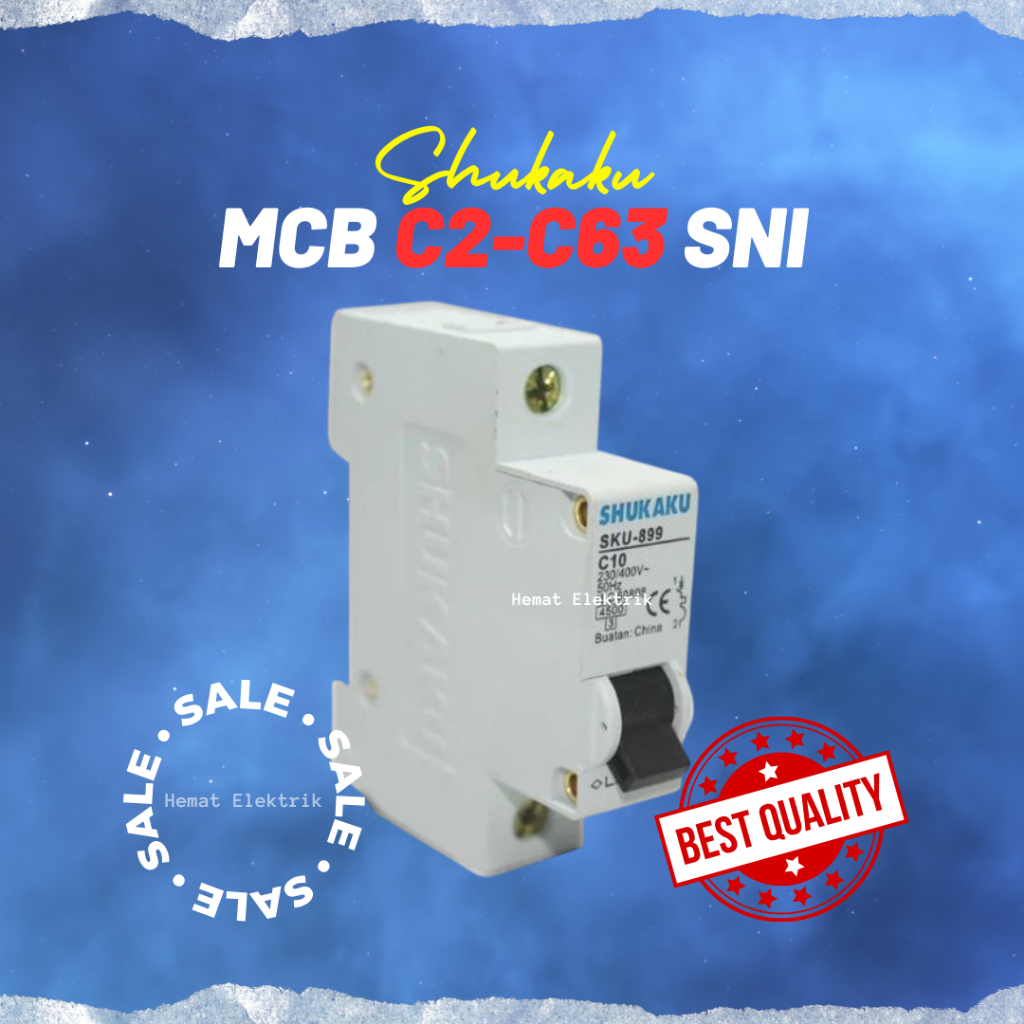 MCB Shukaku 2A 4A 6A 10A 16A 20A 25A 32A 40A 1 Phase SNI C2 C4 C6 C10 C16 C20 C25 C32 C40