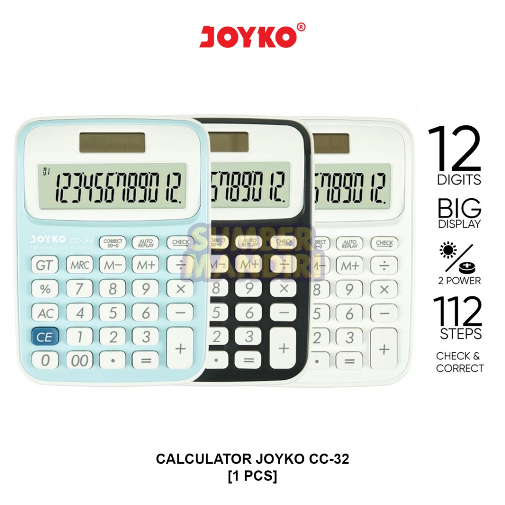 

Calculator JOYKO CC-32 Kalkulator 12 Digits Check Correct [1 PCS]
