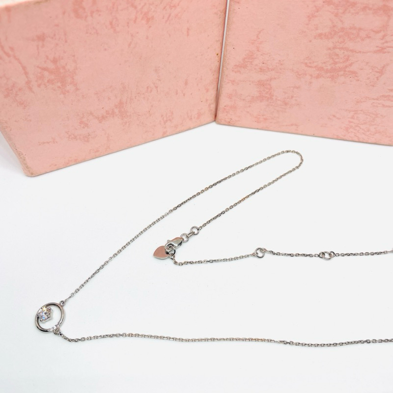 Kalung emas Putih kadar 375 liontin simpel