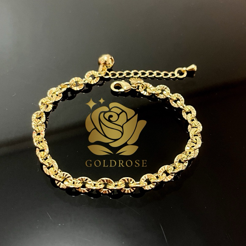 Gelang Tangan Titanium Lapis Emas 18k ANTI KARAT rantai POLO perhiasan aksesoris mewah hadiah wanita