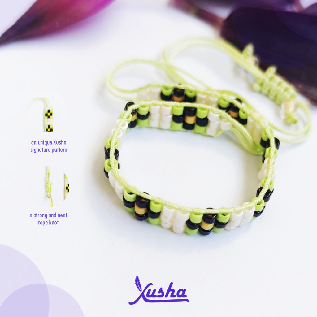 Xusha Chahna - Gelang Panjang Manik Kristal Warna-warni Aksesoris Wanita Pria Premium