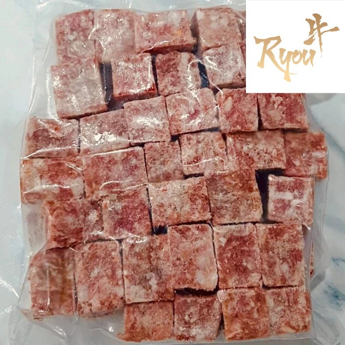 

Wagyu Saikoro Beef Patty 1000g Daging Giling Dadu Australi