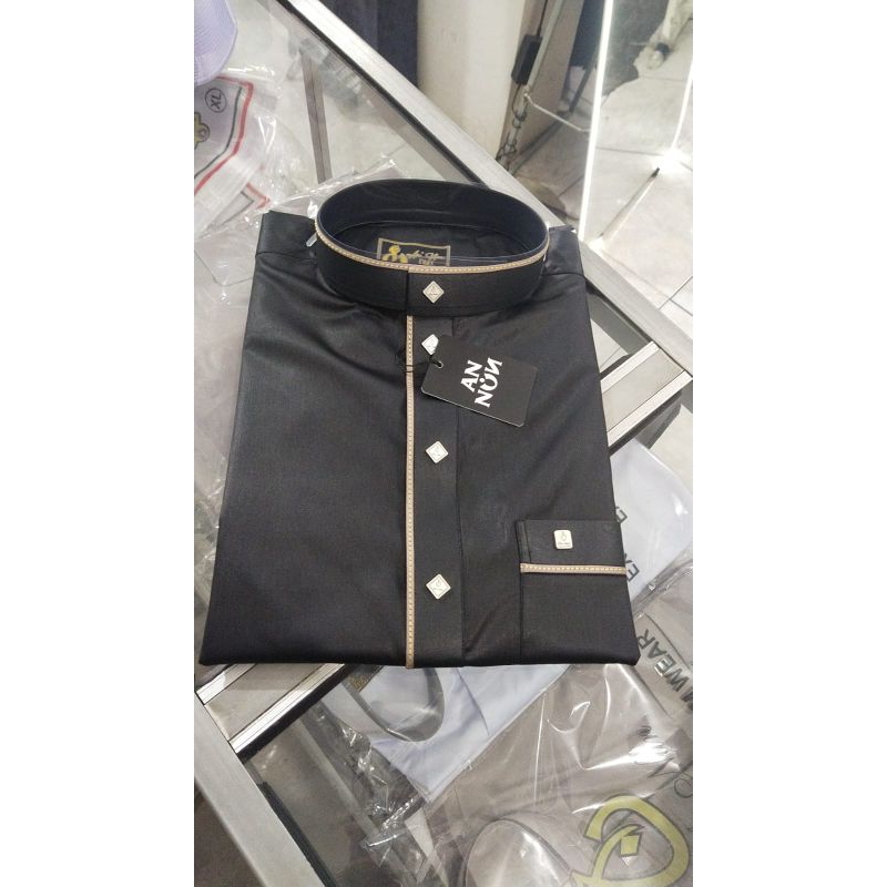 Baju Koko Saudi Hitam Premium original brand An Nun Martapura