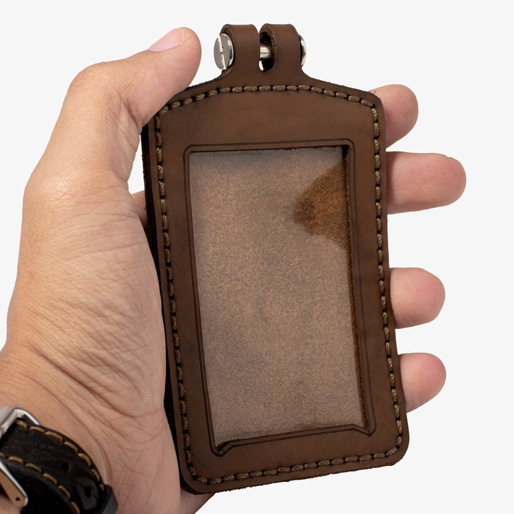 

Bathi - ID CARD Holder Leather- Kartu ID CARD Kulit Sapi Asli - HANDMADE - FREE CUSTOM GRAFIR