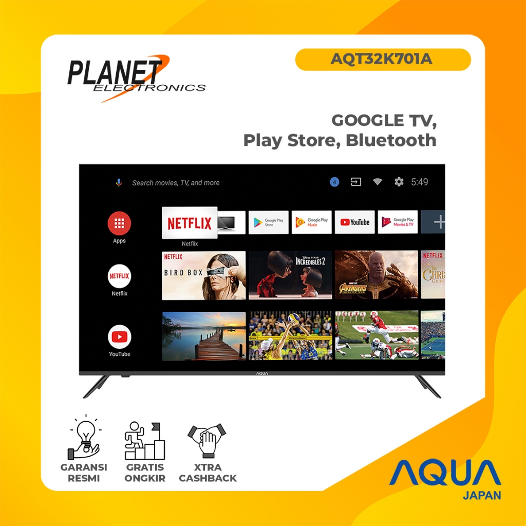 LED TV AQUA 32 INCH ANDROID / TV LED 32 INCH AQT32K701A