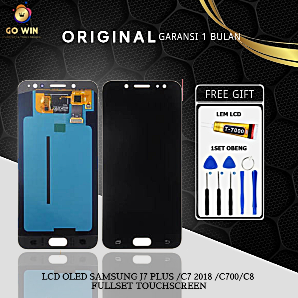 ORIGINAL LCD OLED  SAMSUNG J7 PLUS / C7 2018 / C7100 / C8 FULLSET TOUCHSCREEN