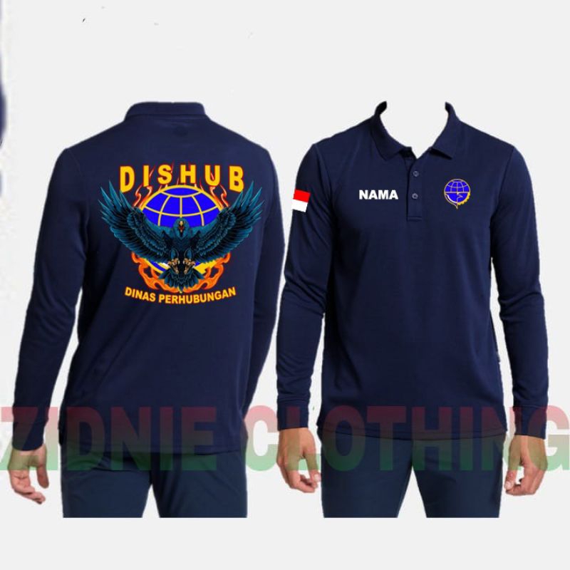 KAOS BAJU ATASAN POLO KERAH WANGKI DISHUB TANGAN PANJANG